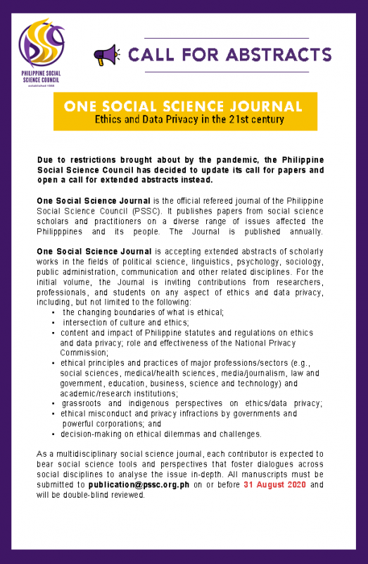 Philippine Social Science Council One Science Journal